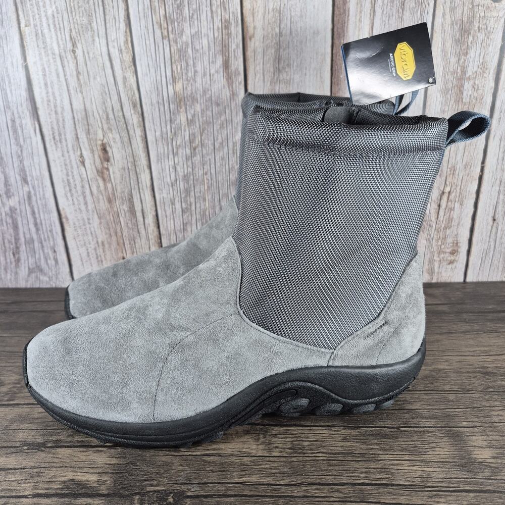 Merrell Jungle Mid Zip Polar Waterproof Snow Boots Castlerock Grey Men's Sz 11.5